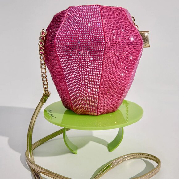Betsey Johnson Kitsch Ring Pop Put A Ring On It Crossbody Pink Rhinestones NWT - Picture 1 of 16